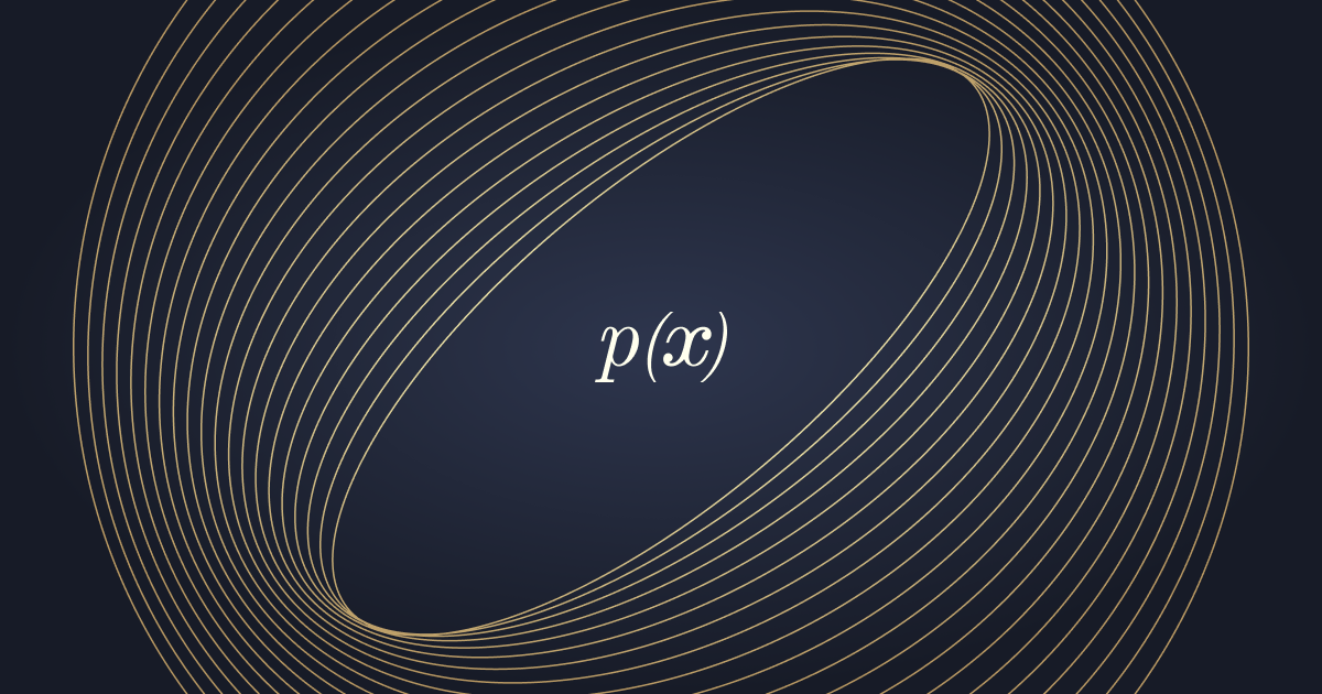 p(X) wordmark held within concentric gold rings on a Raisin Black field.
